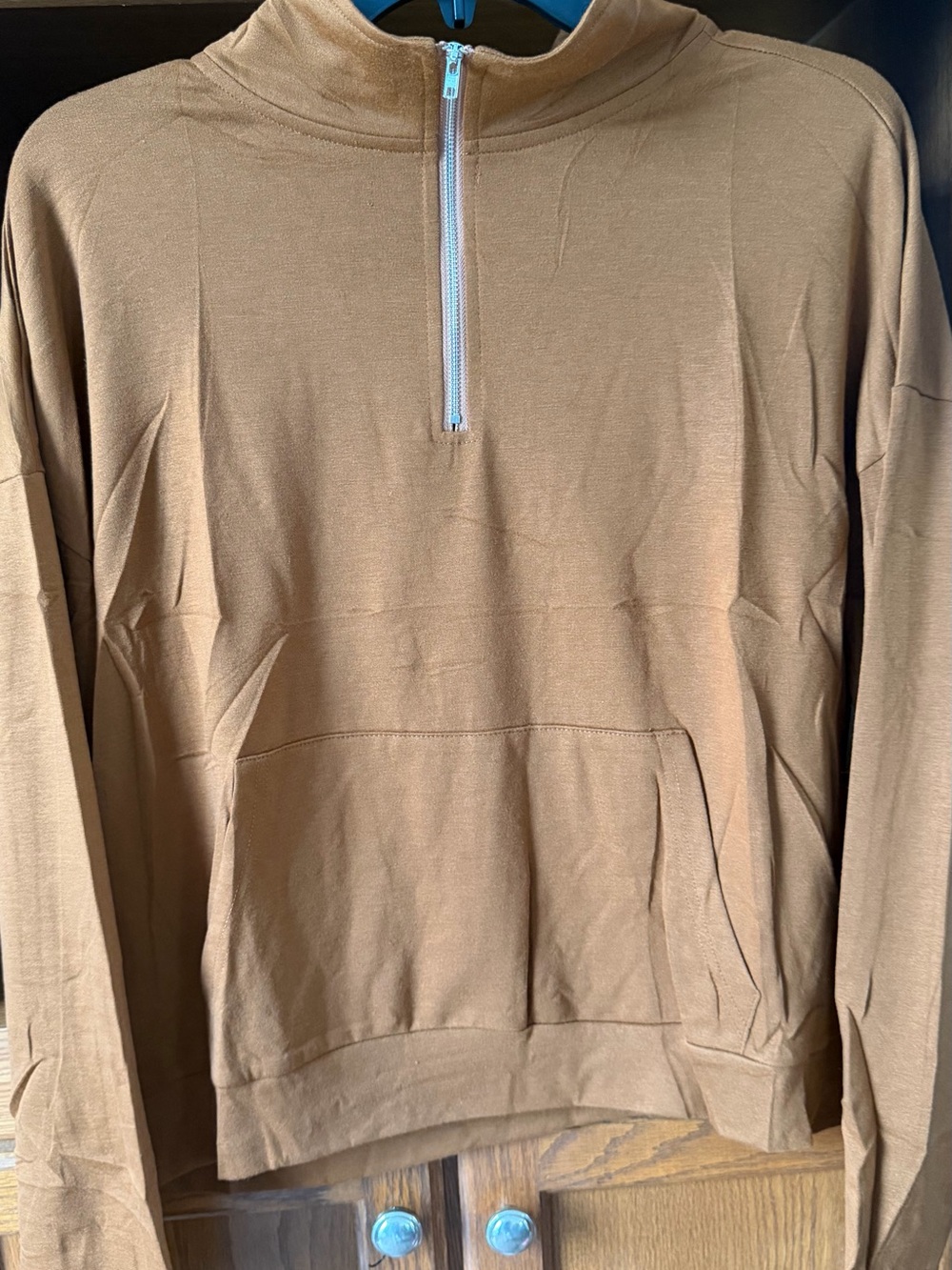 SCACtO Woman’s  Half-Zip Pullover Sweater - Brown